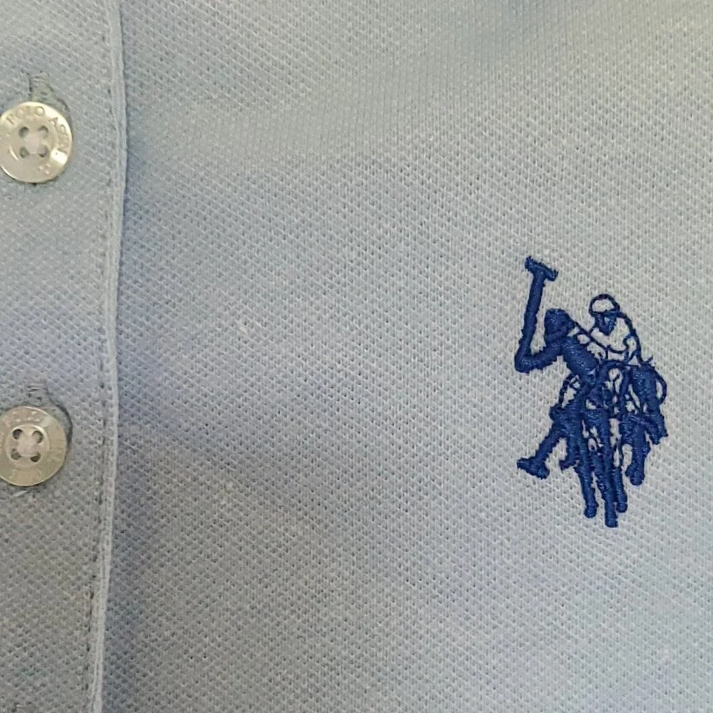 U.S. POLO ASSN. GIRL'S LT. BLUE SHIFT DRESS WITH LOGO SIZE 8 (M) - Picture 4 of 6